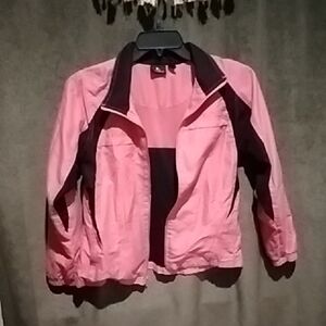 Tek Gear Women's Pink and Black Bomber Jacket